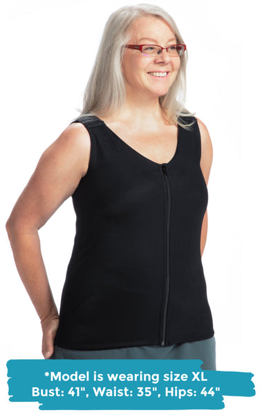 V Neck Torso Compression Vest for relief from Swelling from edema Wear Ease Inc