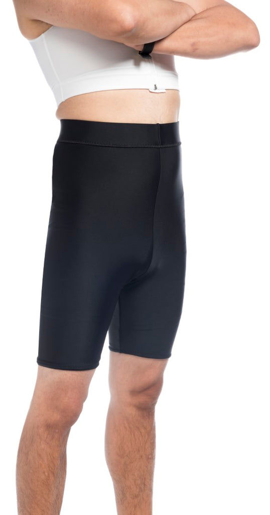 614S, Men's High Waist Compression Shorts - Layer Over Stockings