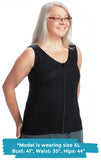 Style 951, Black V-Neck Torso Compression Vest for Relief from Swelling